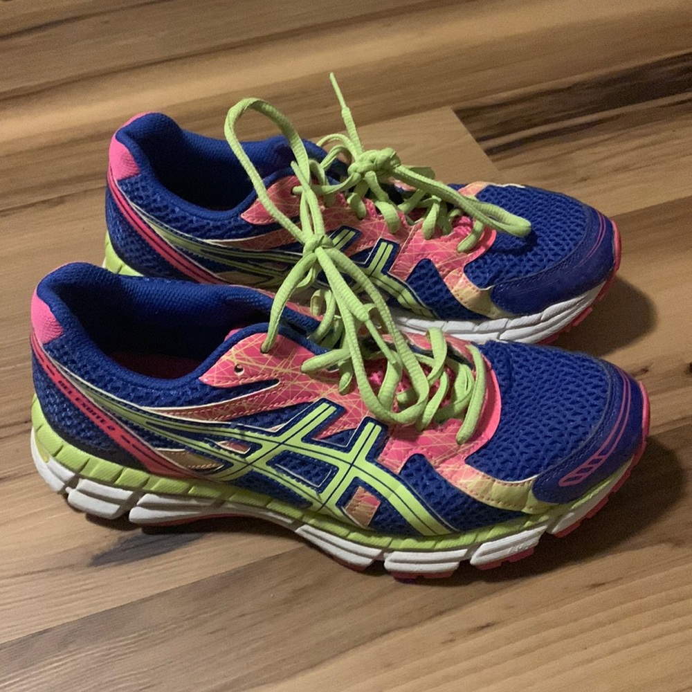 ASICS bright colored athletic shoes